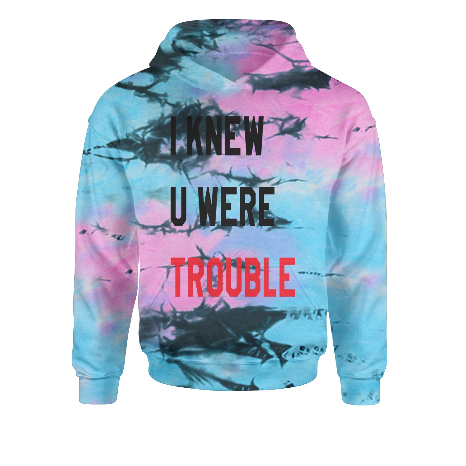 I Knew You Were Trouble New TTPD Era Youth-Sized Hoodie Tie-Dye Pacific