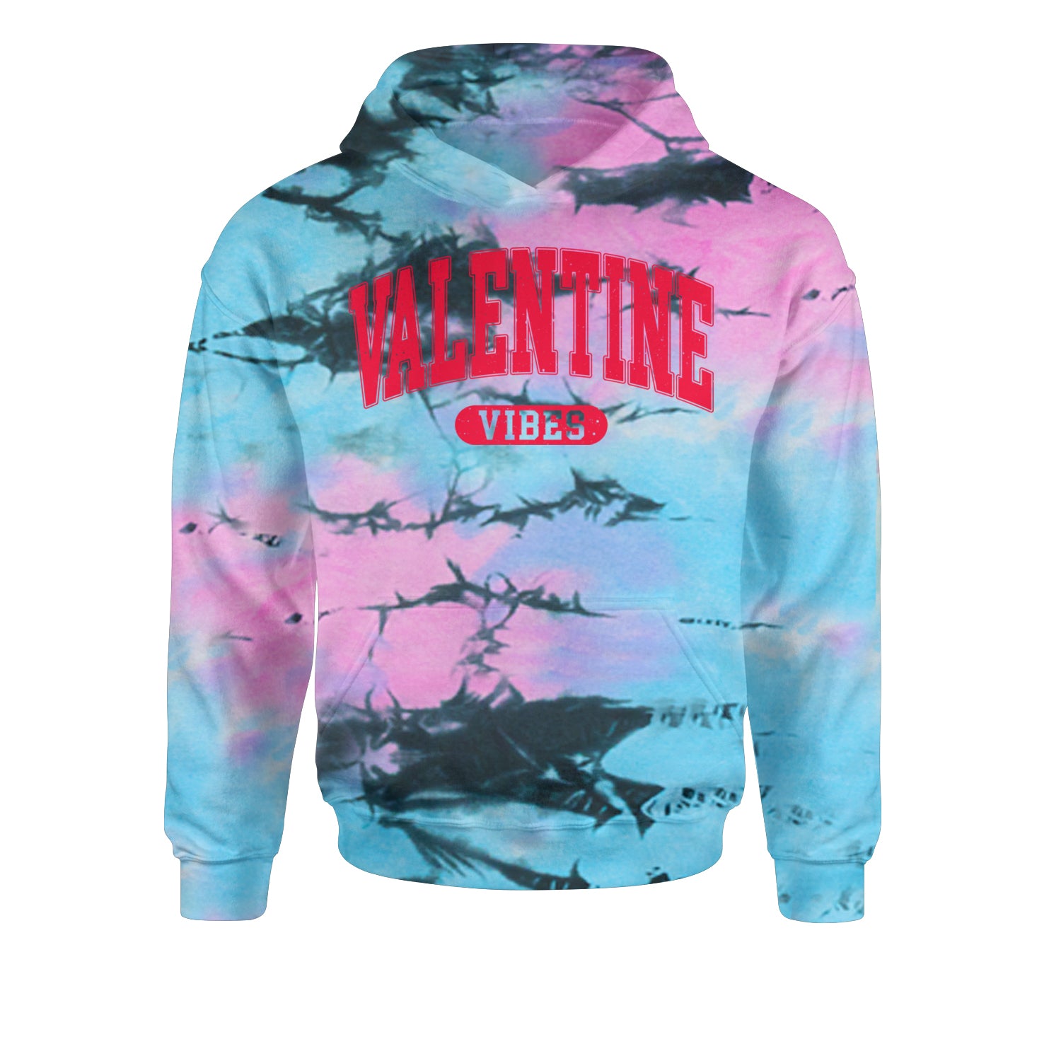 Valentines VibesYouth-Sized Hoodie Tie-Dye Pacific