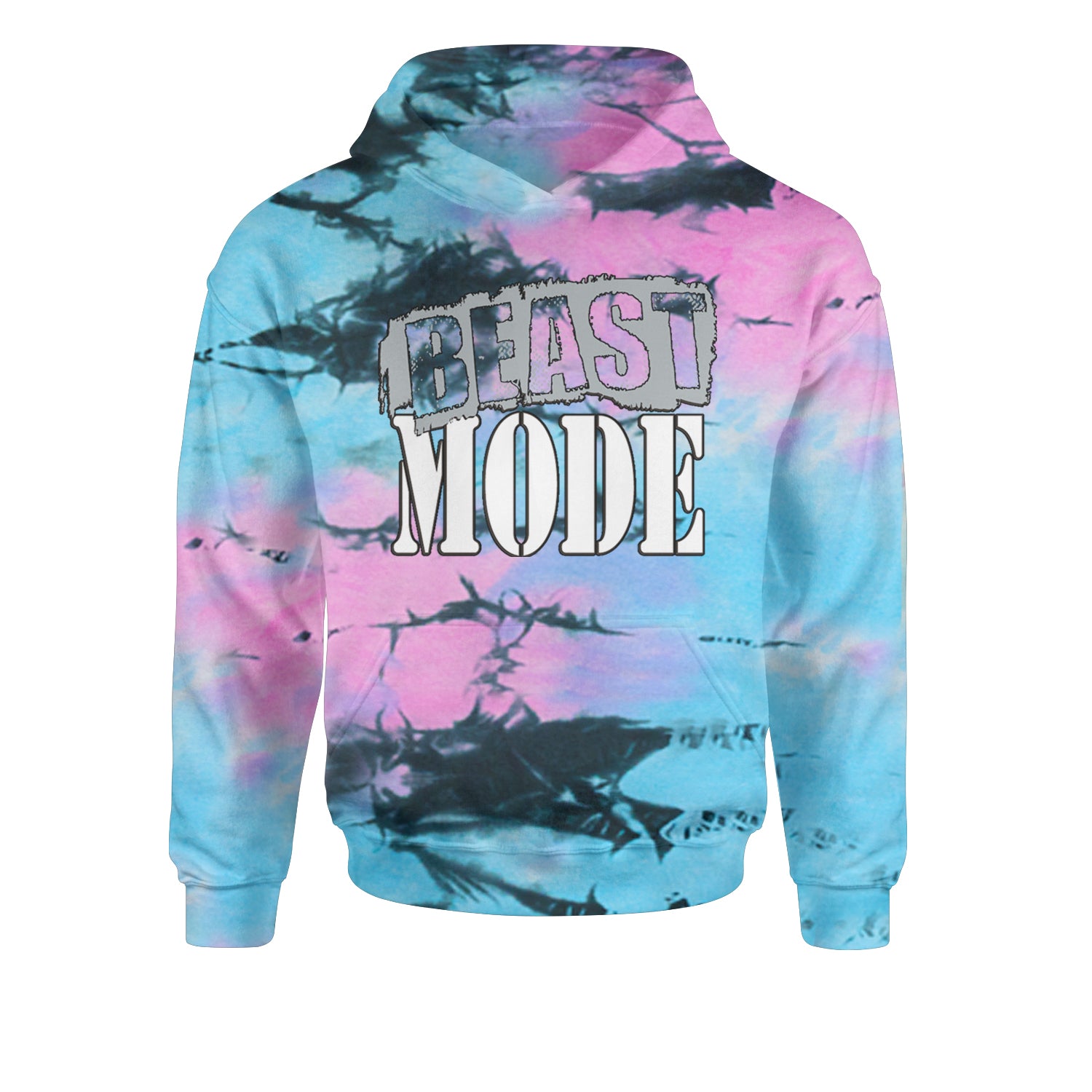 Beast Mode Training Gym Workout Youth-Sized Hoodie Tie-Dye Pacific