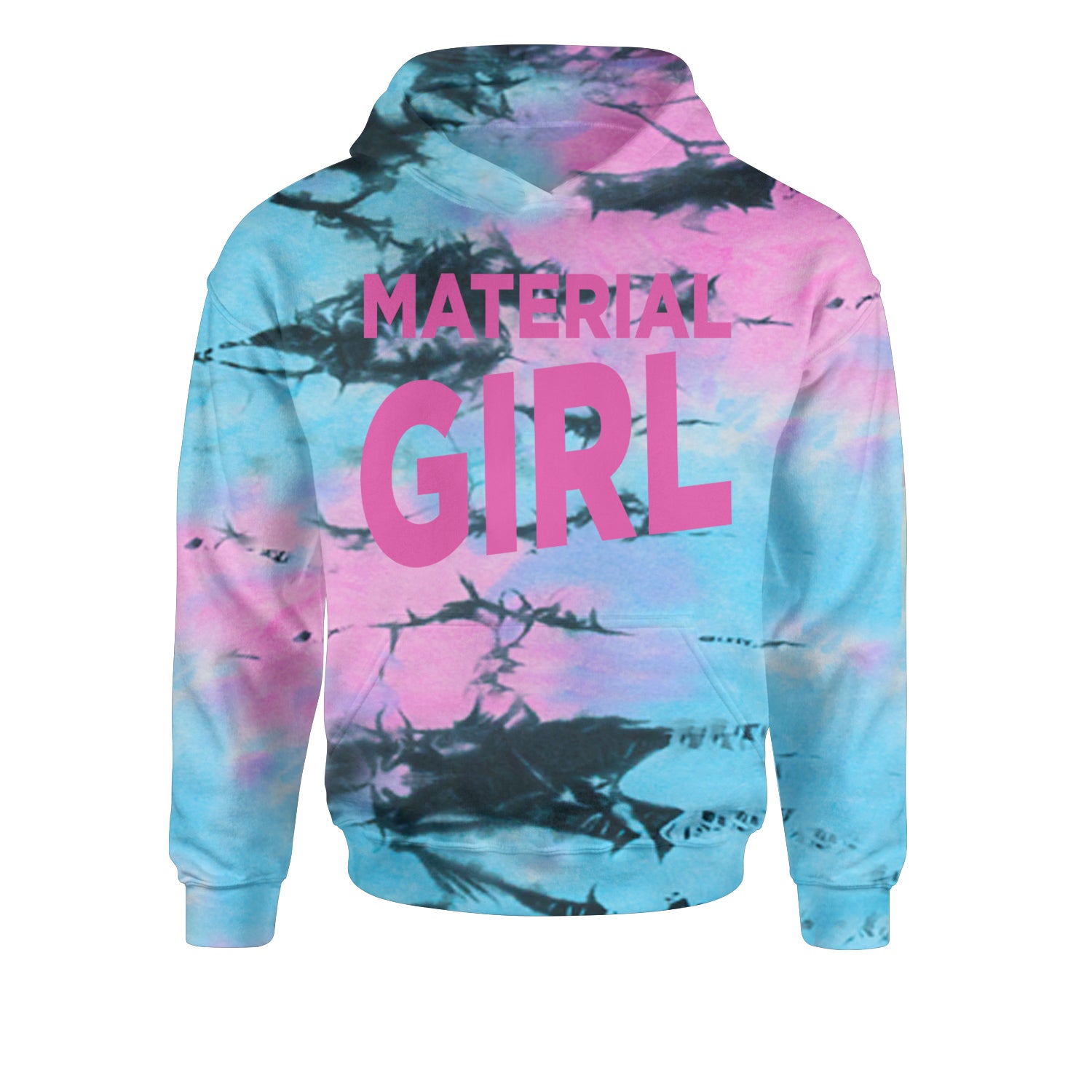 Material Girl 80's Retro Celebration Youth-Sized Hoodie Tie-Dye Pacific