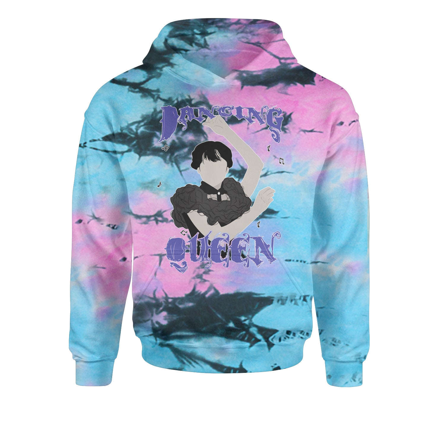 Wednesday Dancing Queen Youth-Sized Hoodie Tie-Dye Pacific