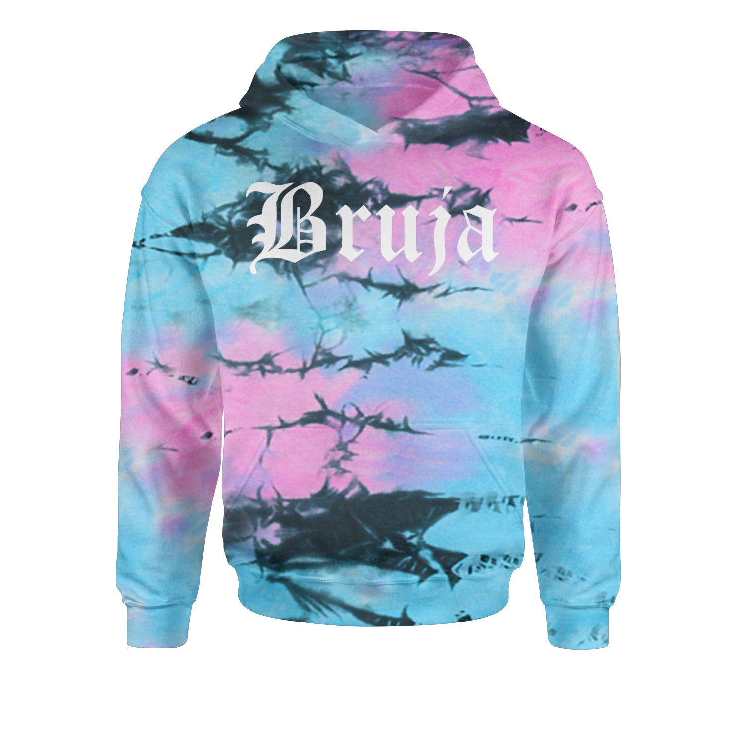 Bruja Gothic Spanish Witch Youth-Sized Hoodie Tie-Dye Pacific