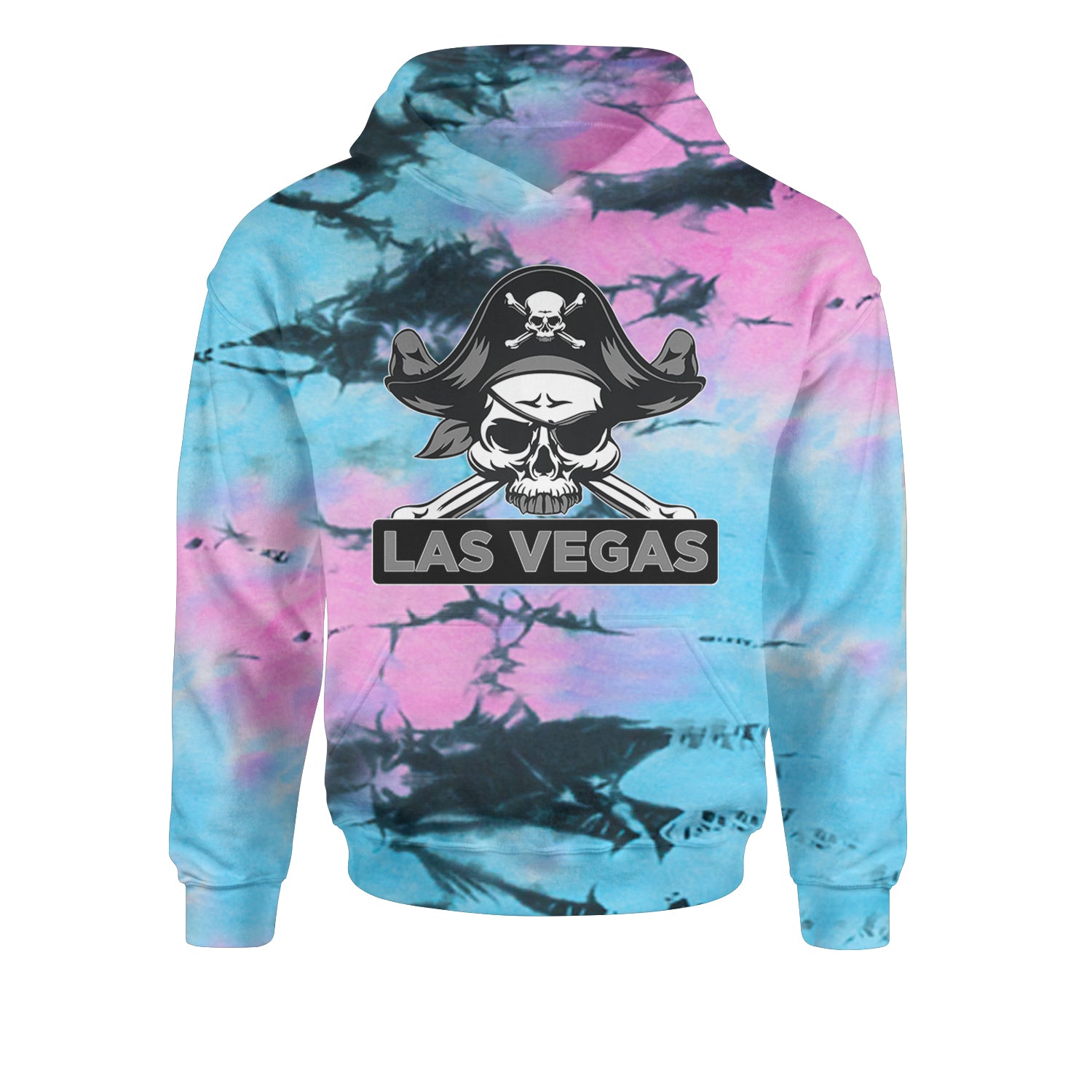 Raider Skull Straight Outta Las Vegas Youth-Sized Hoodie Tie-Dye Pacific