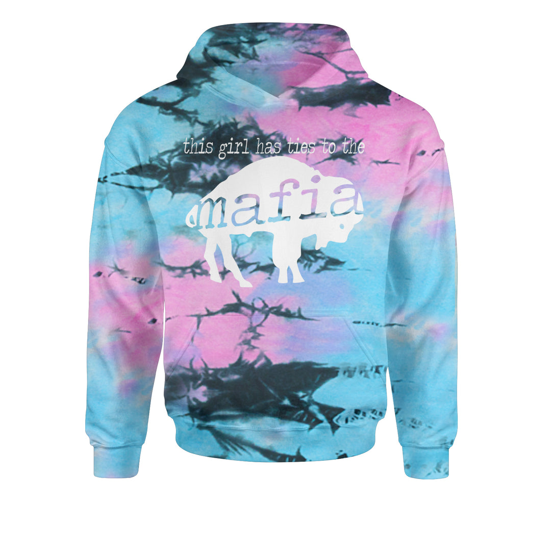 This Girl Has Ties To The Bills Mafia Youth-Sized Hoodie Tie-Dye Pacific