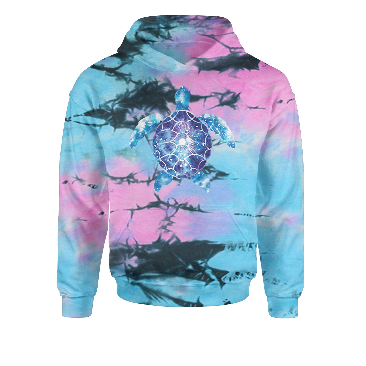 Ocean Aura Tie-Dye Sea Turtle Youth-Sized Hoodie Tie-Dye Pacific