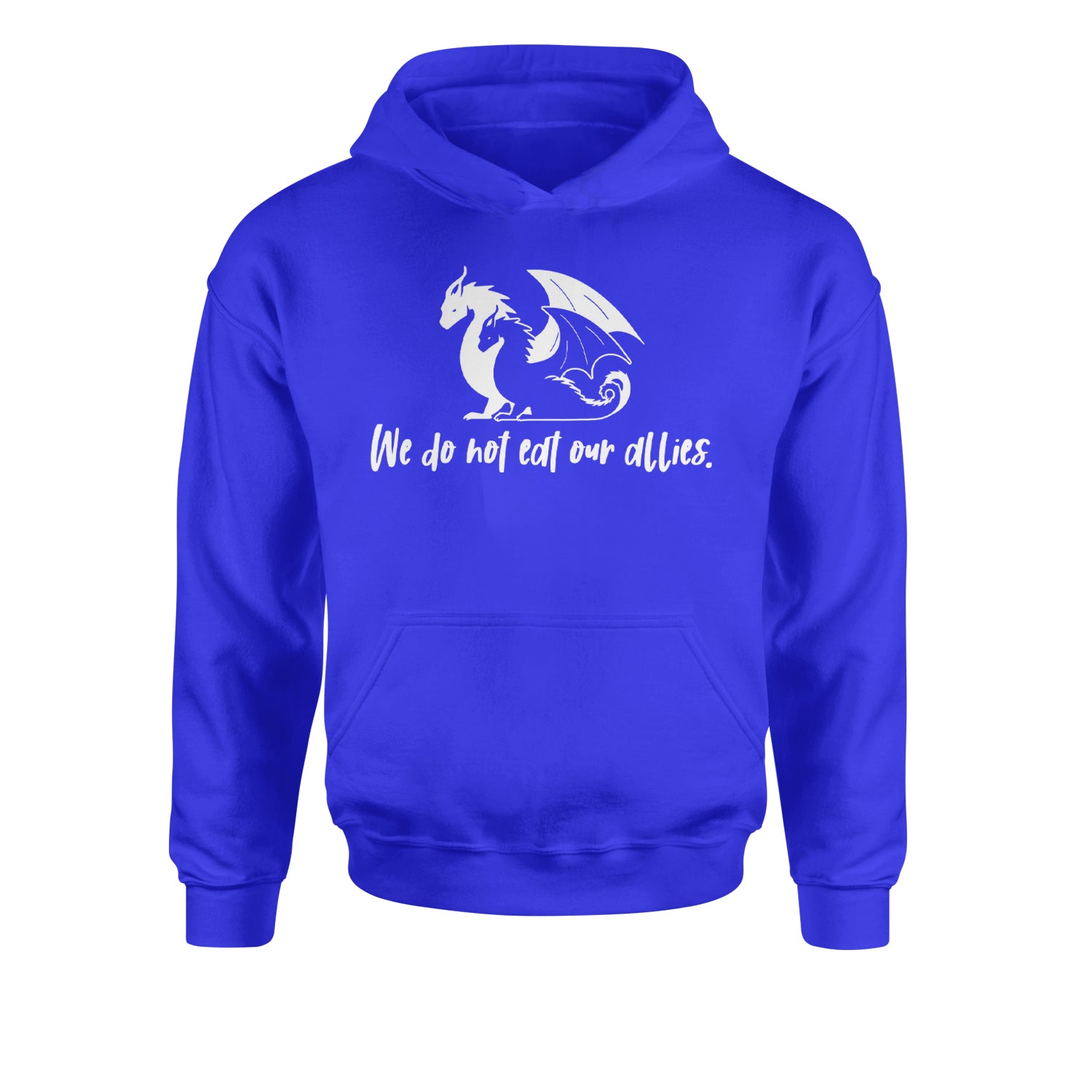 We Do Not Eat Our Allies Fourth Wing BasgiathYouth-Sized Hoodie Royal Blue
