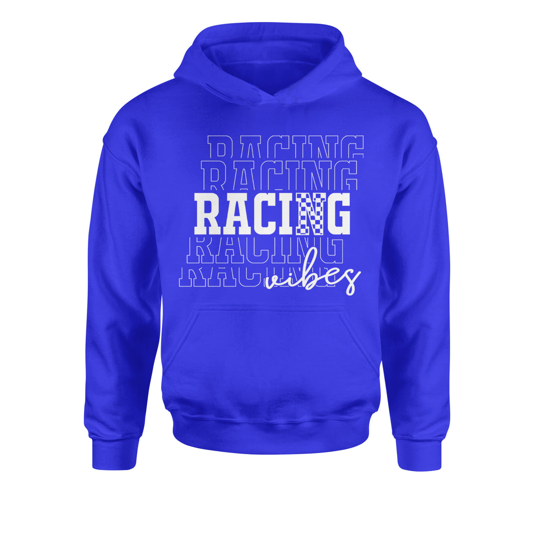Racing Vibes Youth-Sized Hoodie Royal Blue