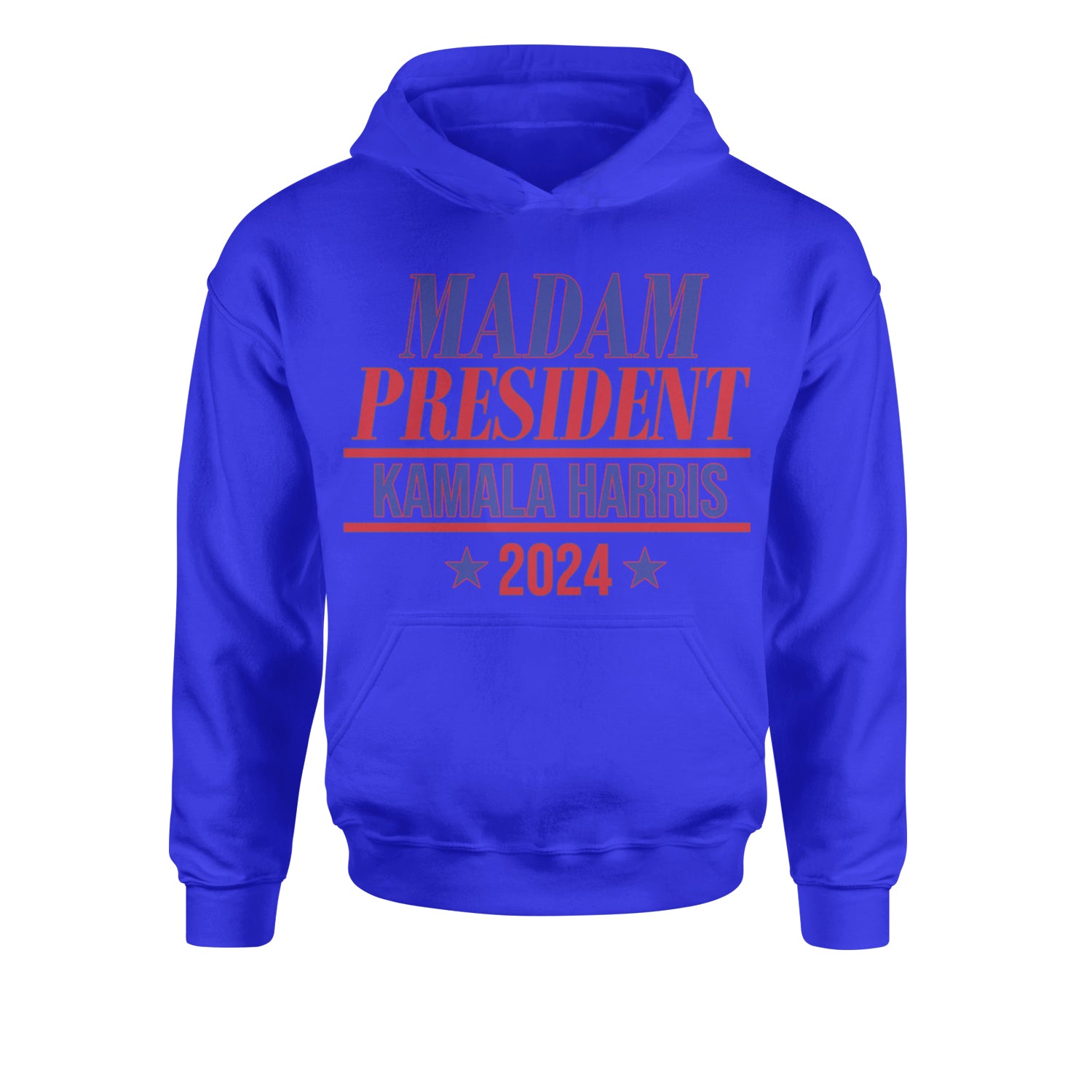 Madam President - Support kamala Harris For President 2024 Youth-Sized Hoodie Royal Blue