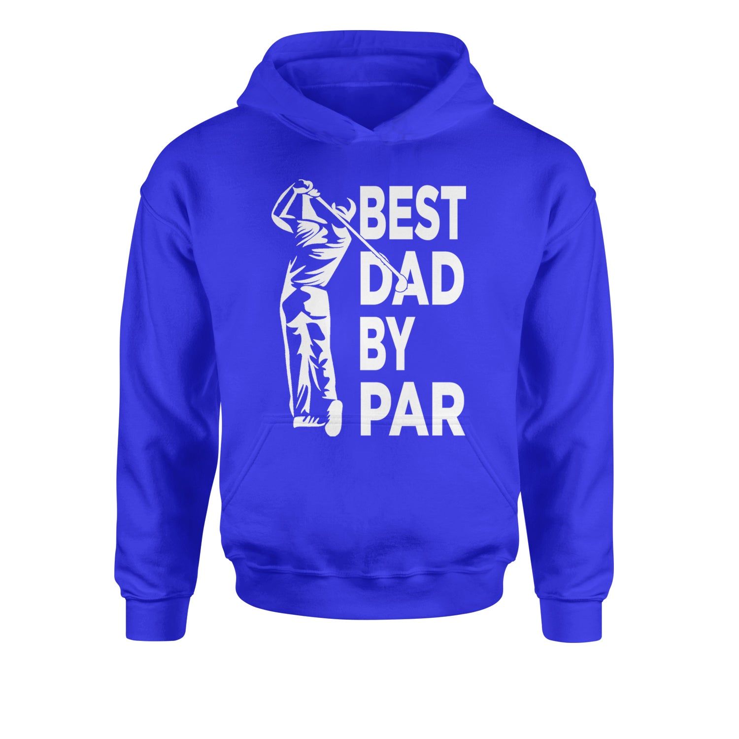 Best Dad By Par Golfing Gift For Father Youth-Sized Hoodie Royal Blue