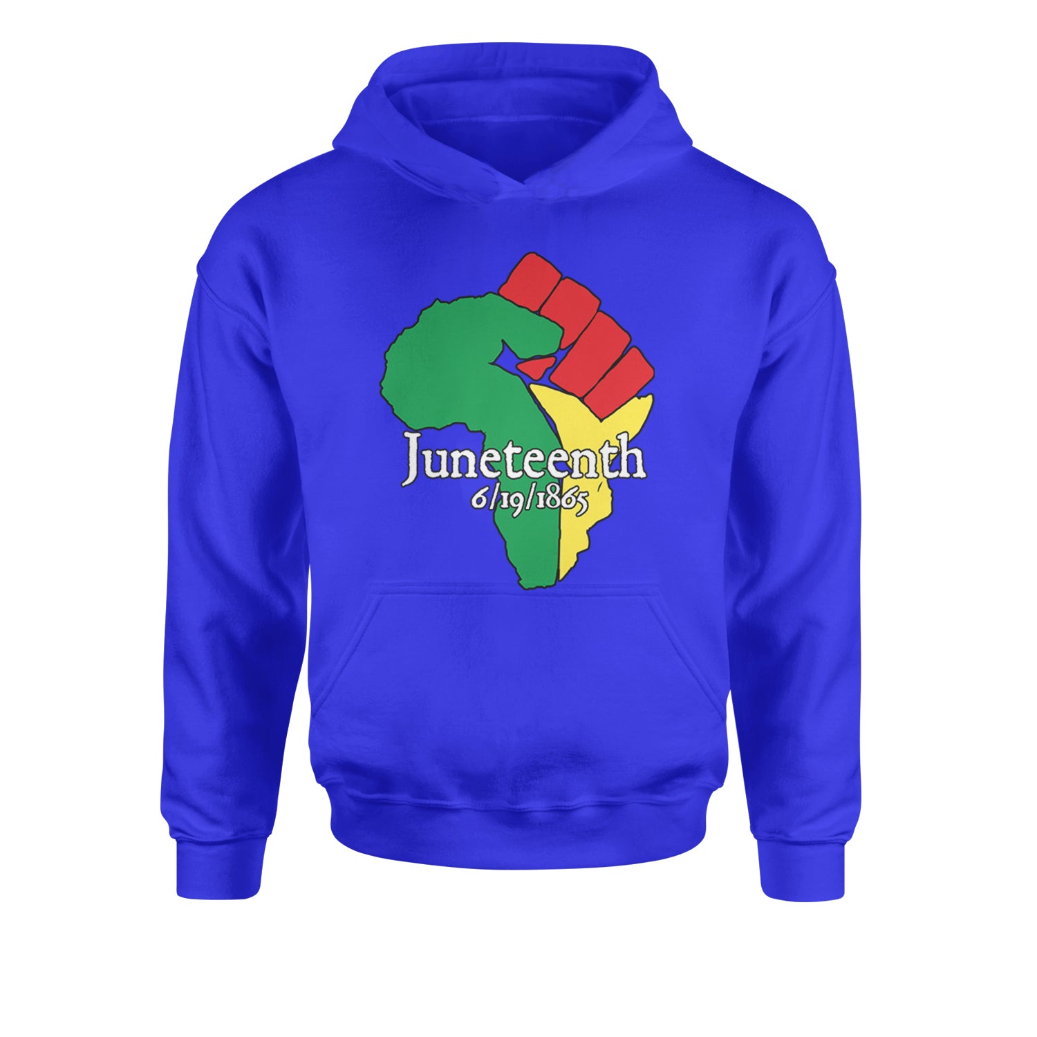 Juneteenth Raised Fist Africa Celebrate Emancipation DayYouth-Sized Hoodie Royal Blue