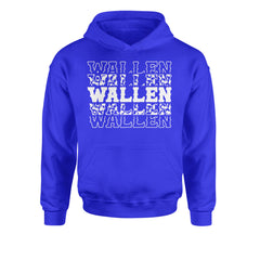 Wallen Country Music Western Youth-Sized Hoodie Royal Blue