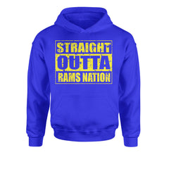 Straight Outta Rams Nation   Youth-Sized Hoodie Royal Blue
