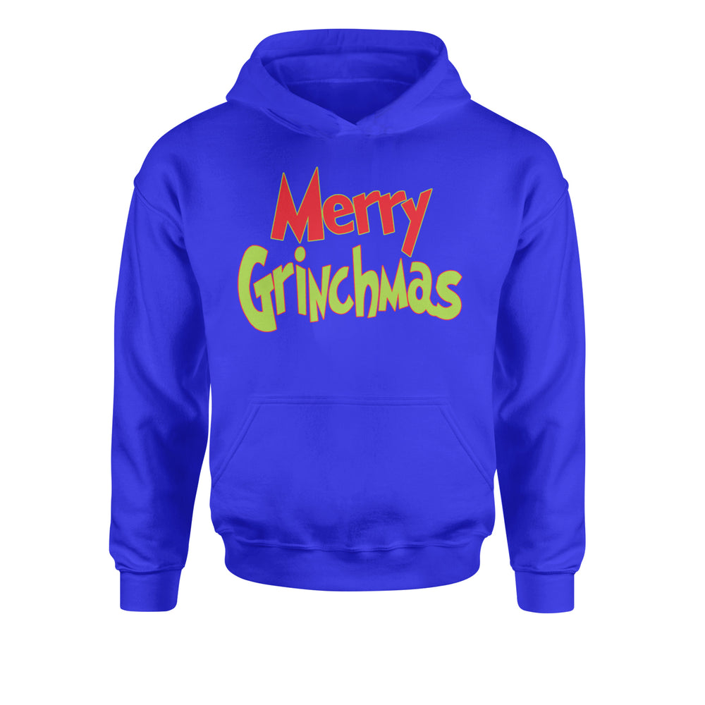 Merry Grinchmas Jolly Merry ChristmasYouth-Sized Hoodie Royal Blue