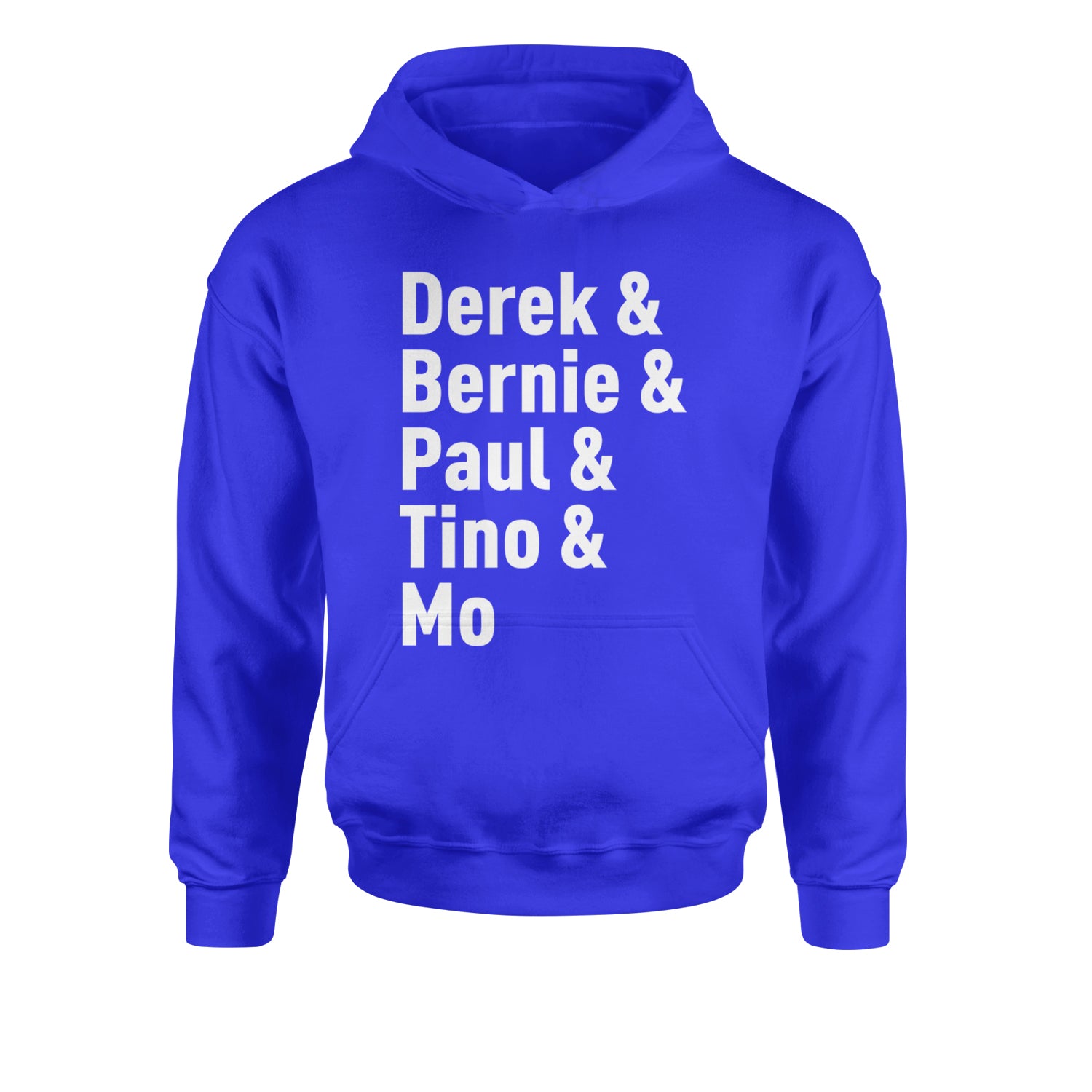 Derek & Bernie & Paul & Tino & Mo Youth-Sized Hoodie Royal Blue