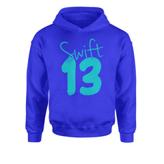 13 Swift 13 Lucky Number Era TTPD Youth-Sized Hoodie Royal Blue