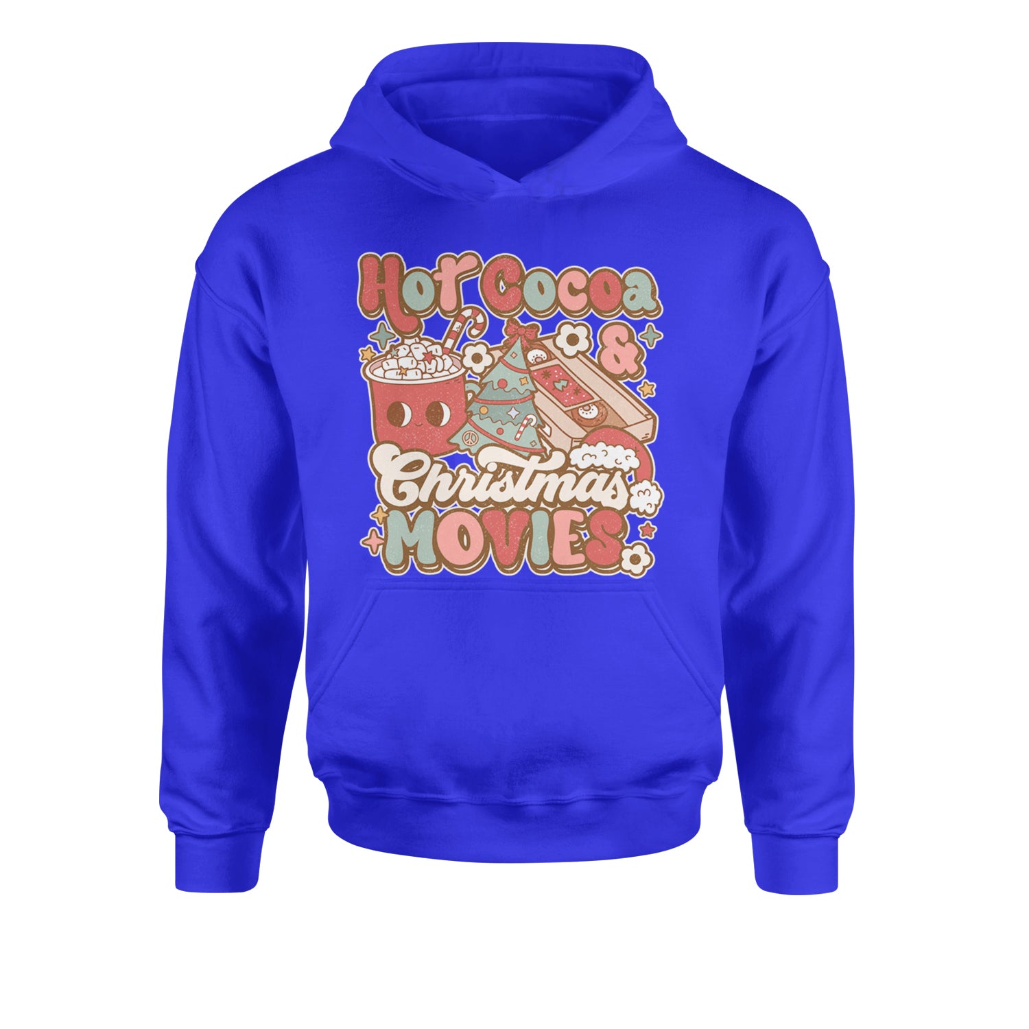 Hot Cocoa And Christmas Movies HolidayYouth-Sized Hoodie Royal Blue