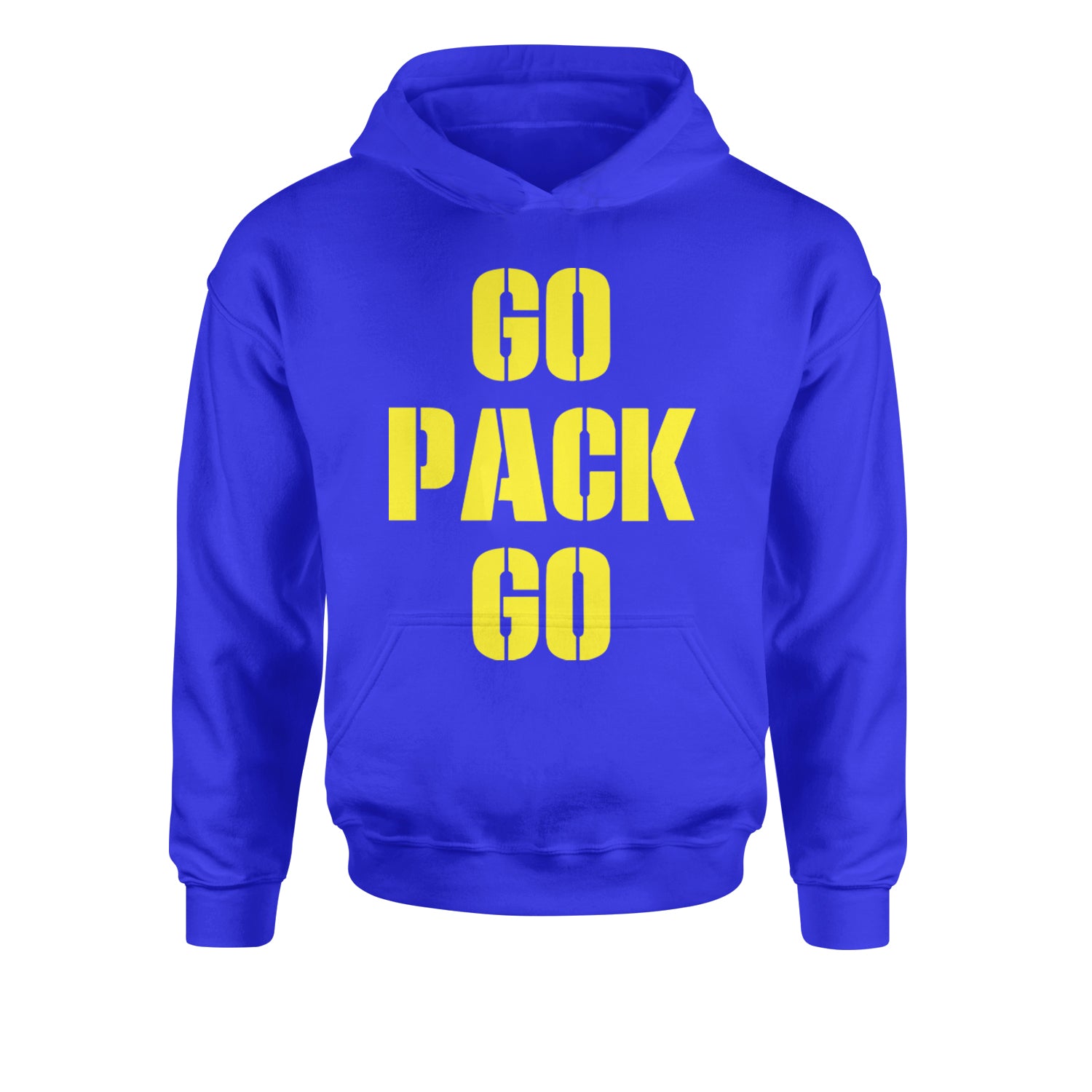 Go Pack Go Green Bay Youth-Sized Hoodie Royal Blue