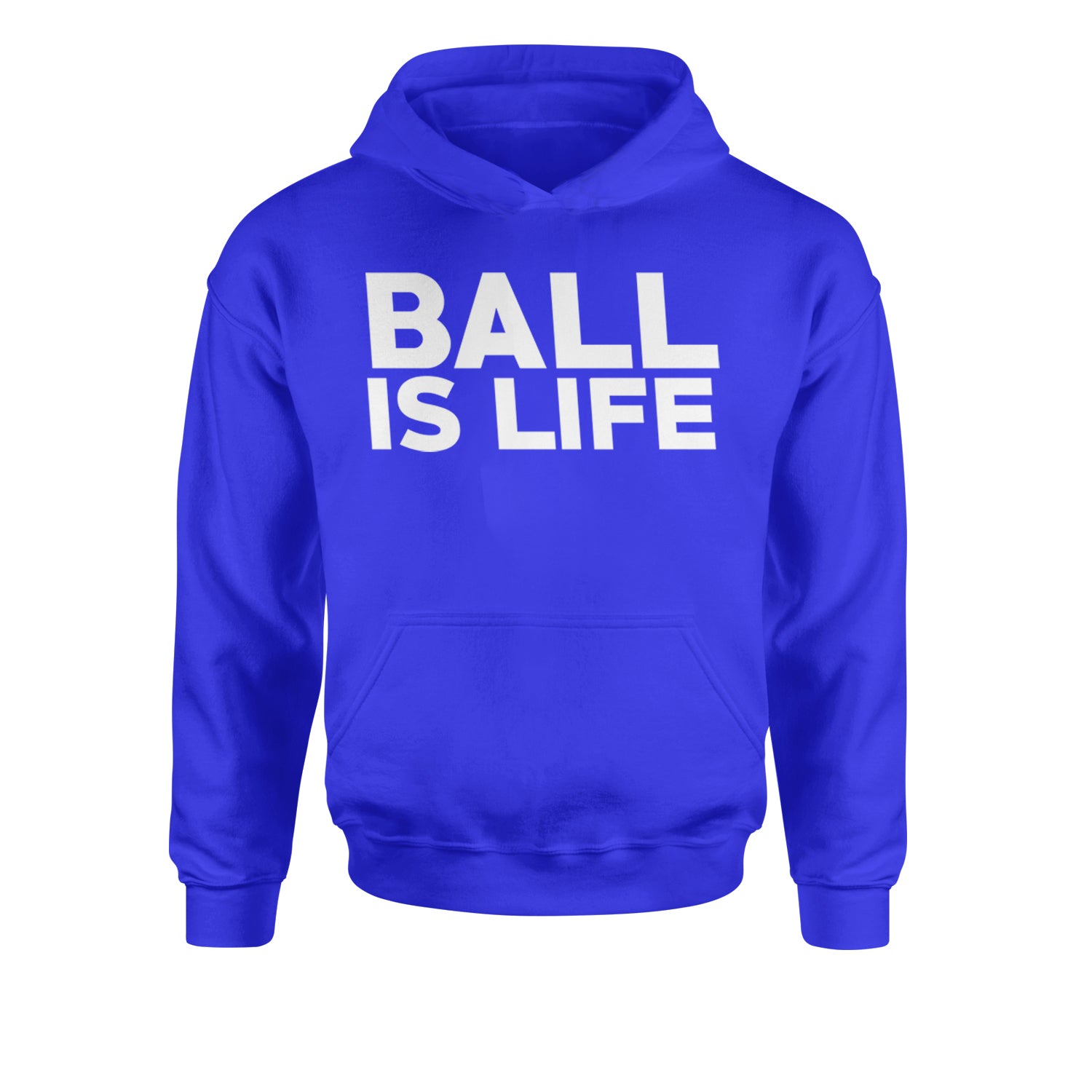 Ball Is Life Sports Enthusiasts Youth-Sized Hoodie Royal Blue