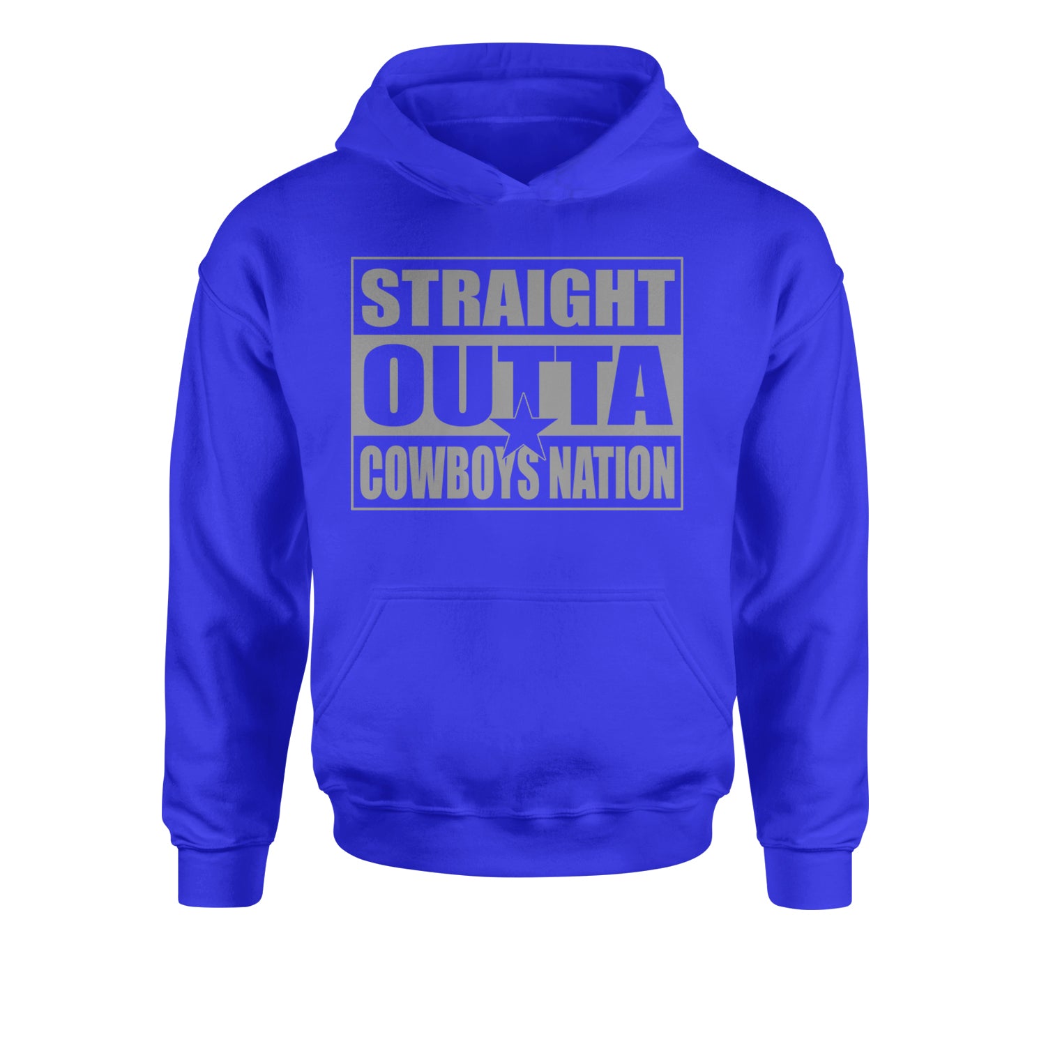 Straight Outta Cowboys Nation   Youth-Sized Hoodie Royal Blue