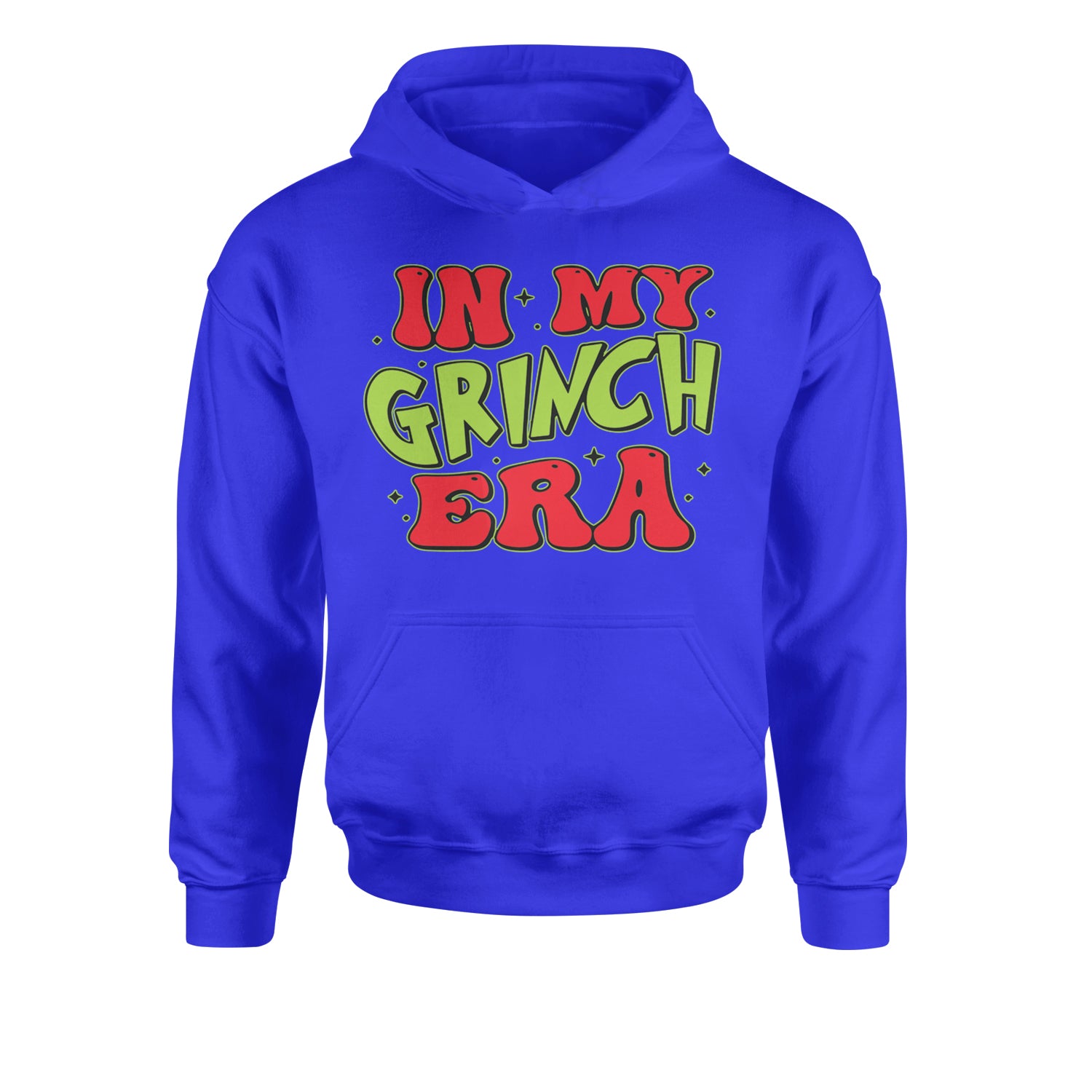 In My Gr-nch Era Jolly Merry ChristmasYouth-Sized Hoodie Royal Blue