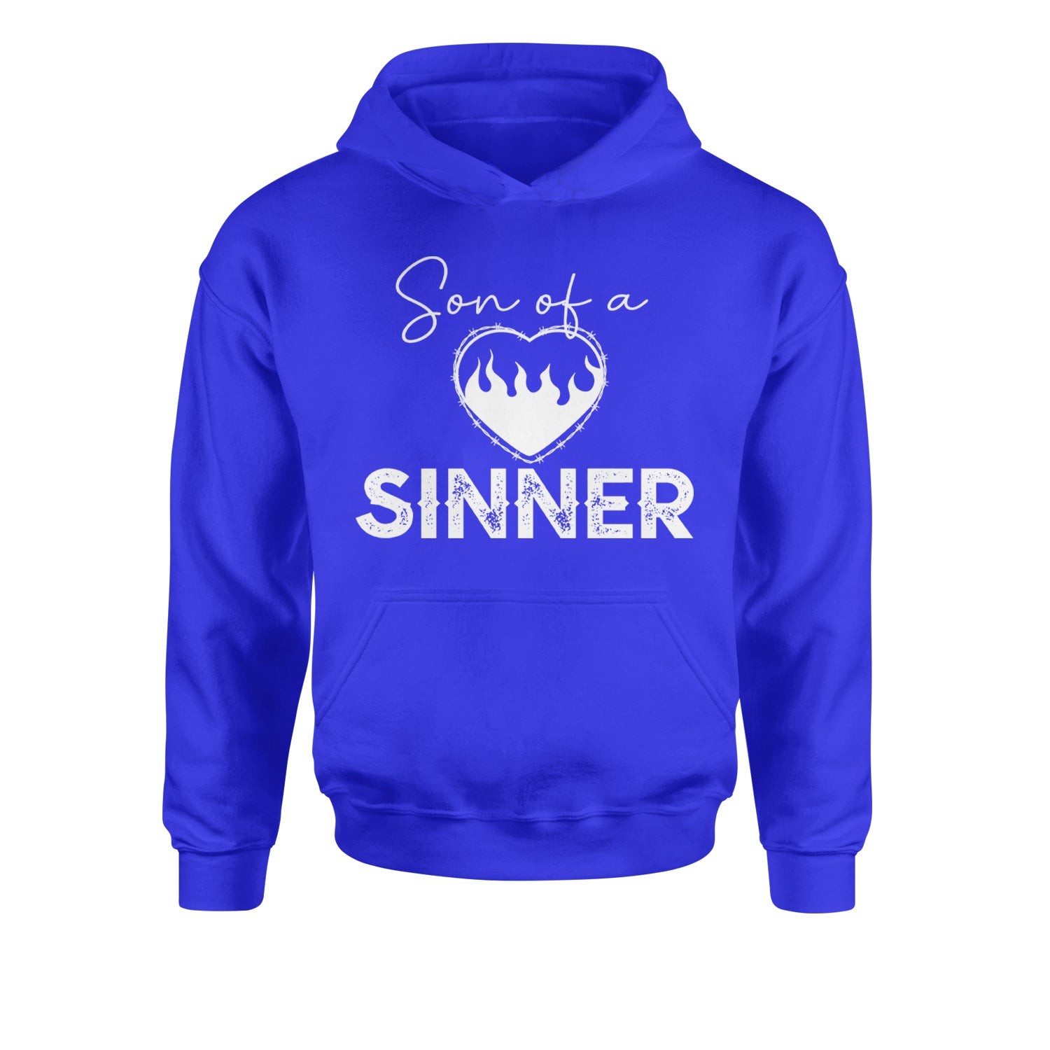 Son Of A Sinner Somebody Save Me From Myself  Youth-Sized Hoodie Royal Blue