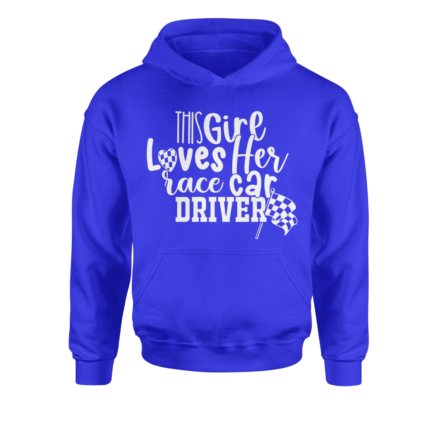 This Girl Loves Her Racecar Driver Youth-Sized Hoodie Royal Blue