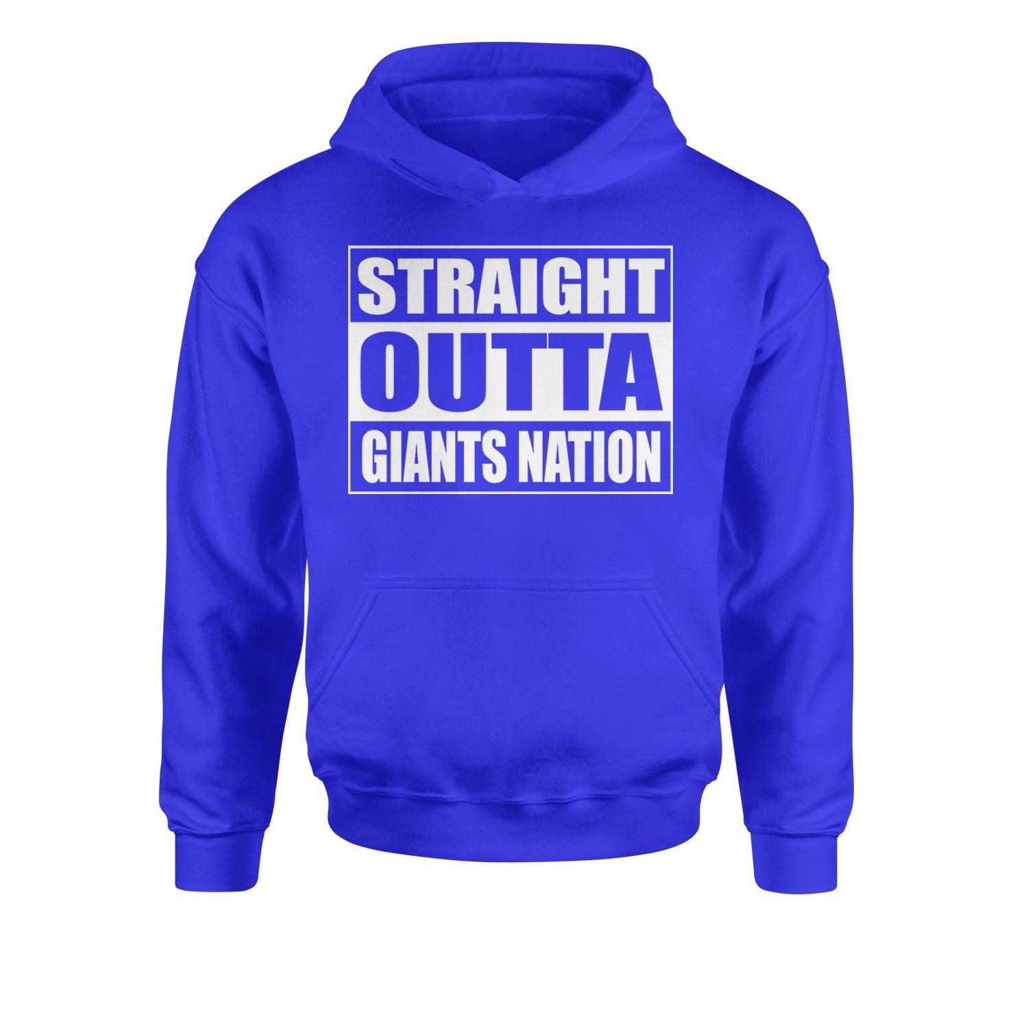 Straight Outta Giants Nation   Youth-Sized Hoodie Royal Blue