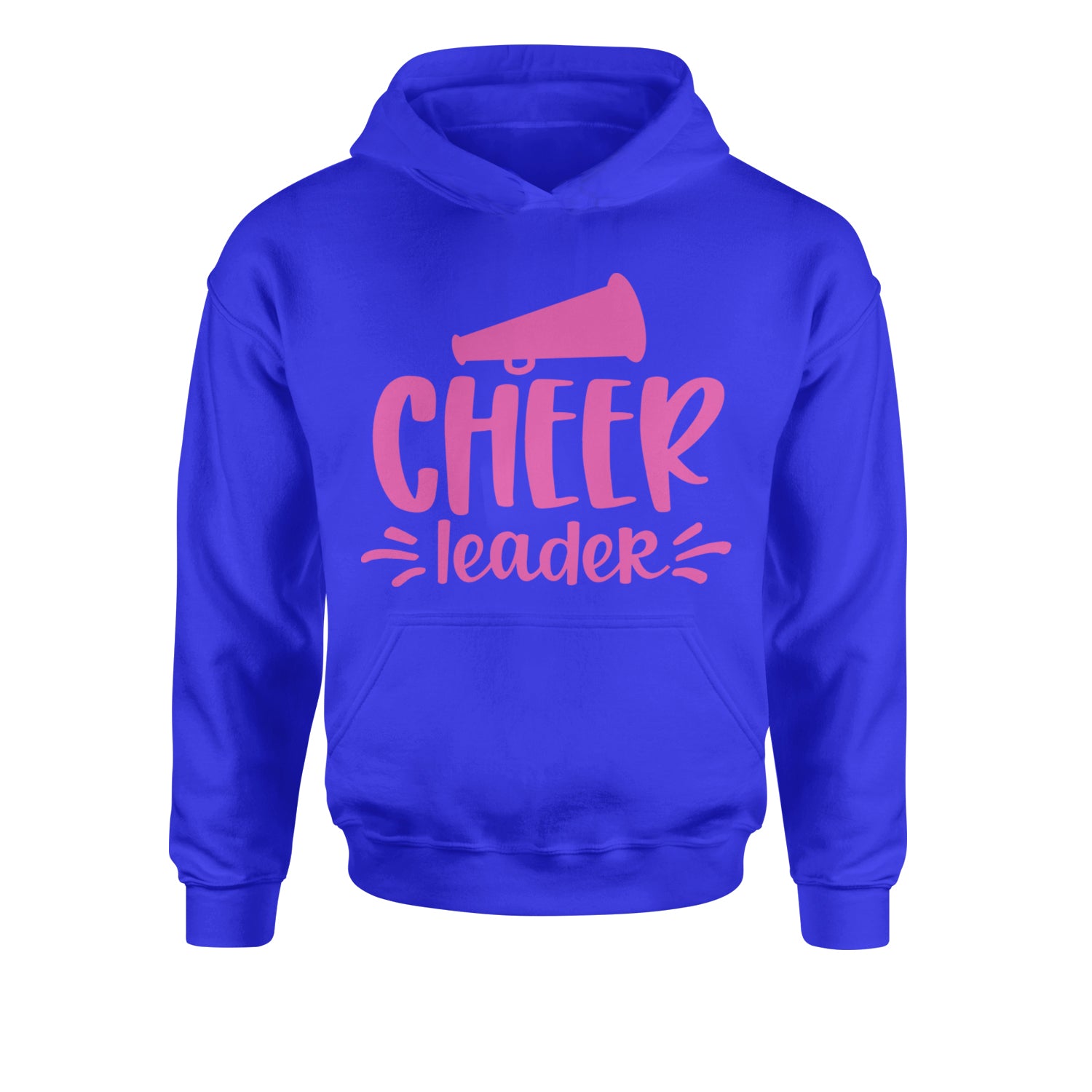 Cheerleader Bullhorn Youth-Sized Hoodie Royal Blue