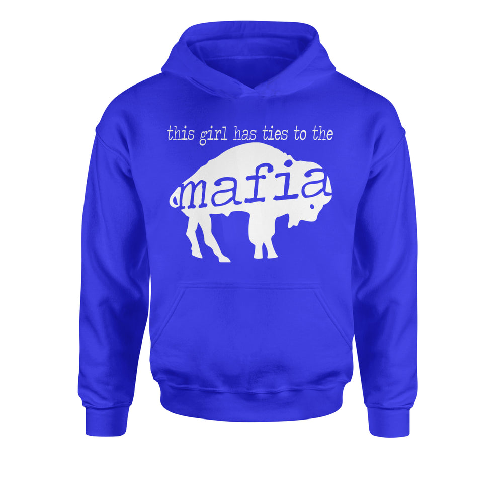 This Girl Has Ties To The Bills Mafia Youth-Sized Hoodie Royal Blue