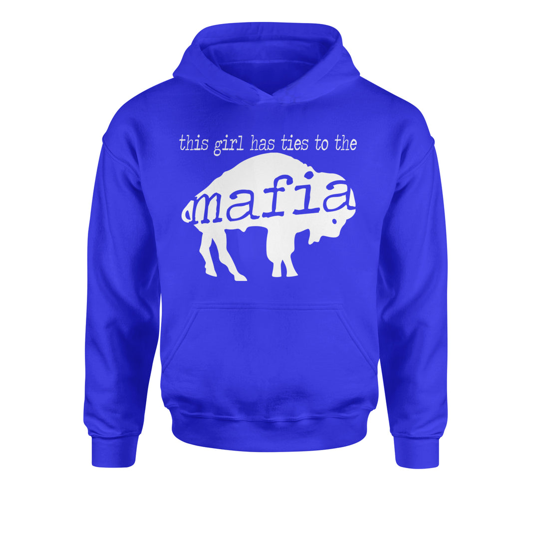 This Girl Has Ties To The Bills Mafia Youth-Sized Hoodie Royal Blue