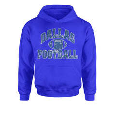 Dallas Distressed Football Youth-Sized Hoodie Royal Blue