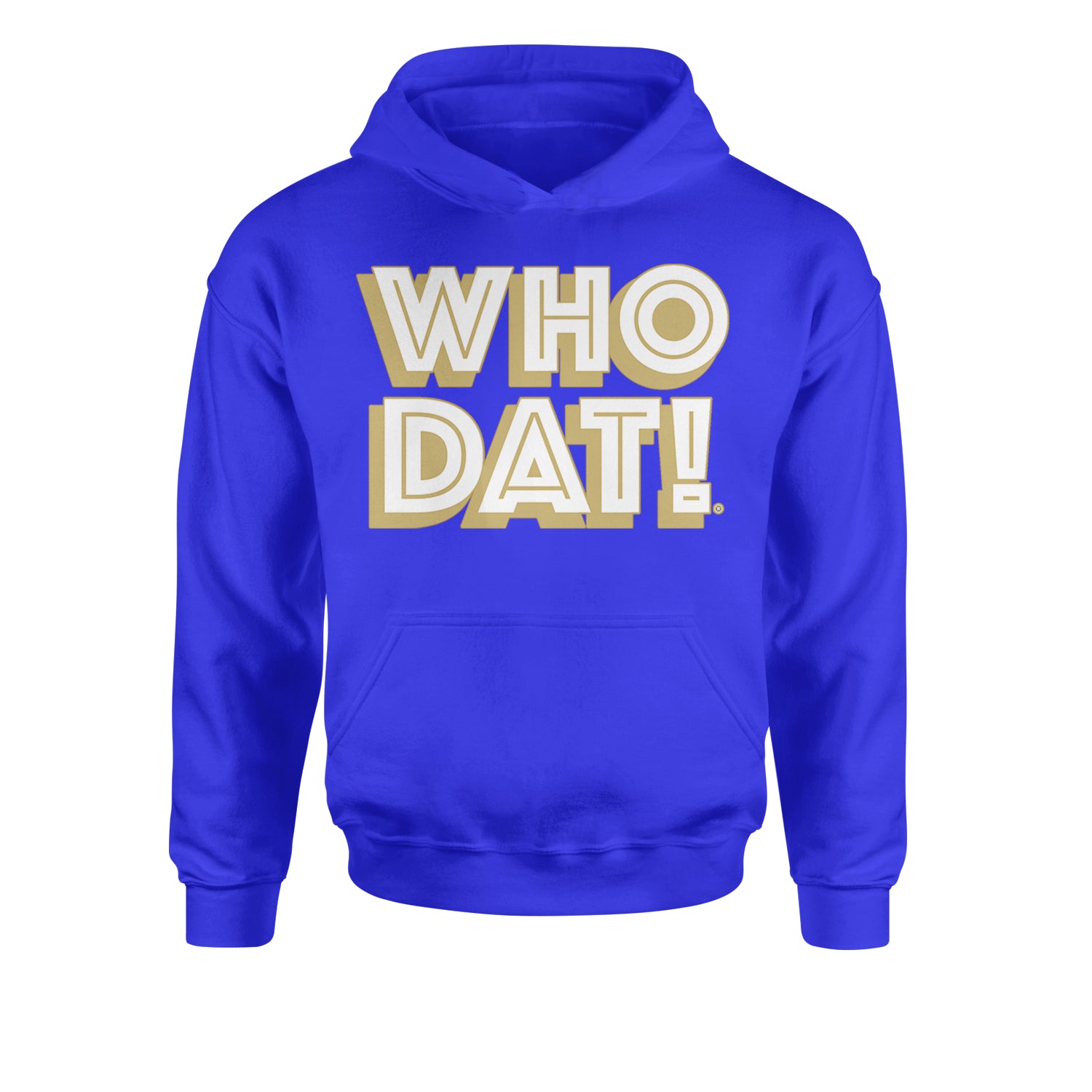 Who Dat Nation Big Bold New Orleans Youth-Sized Hoodie Royal Blue