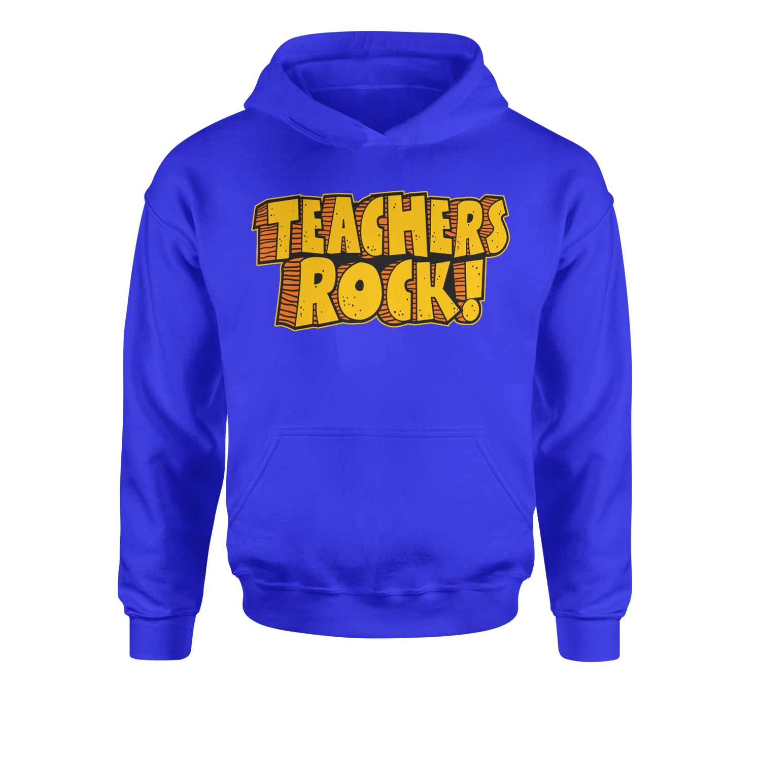 Teachers Rock RetroYouth-Sized Hoodie Royal Blue