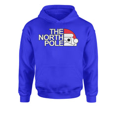 The North Pole Santa FaceYouth-Sized Hoodie Royal Blue