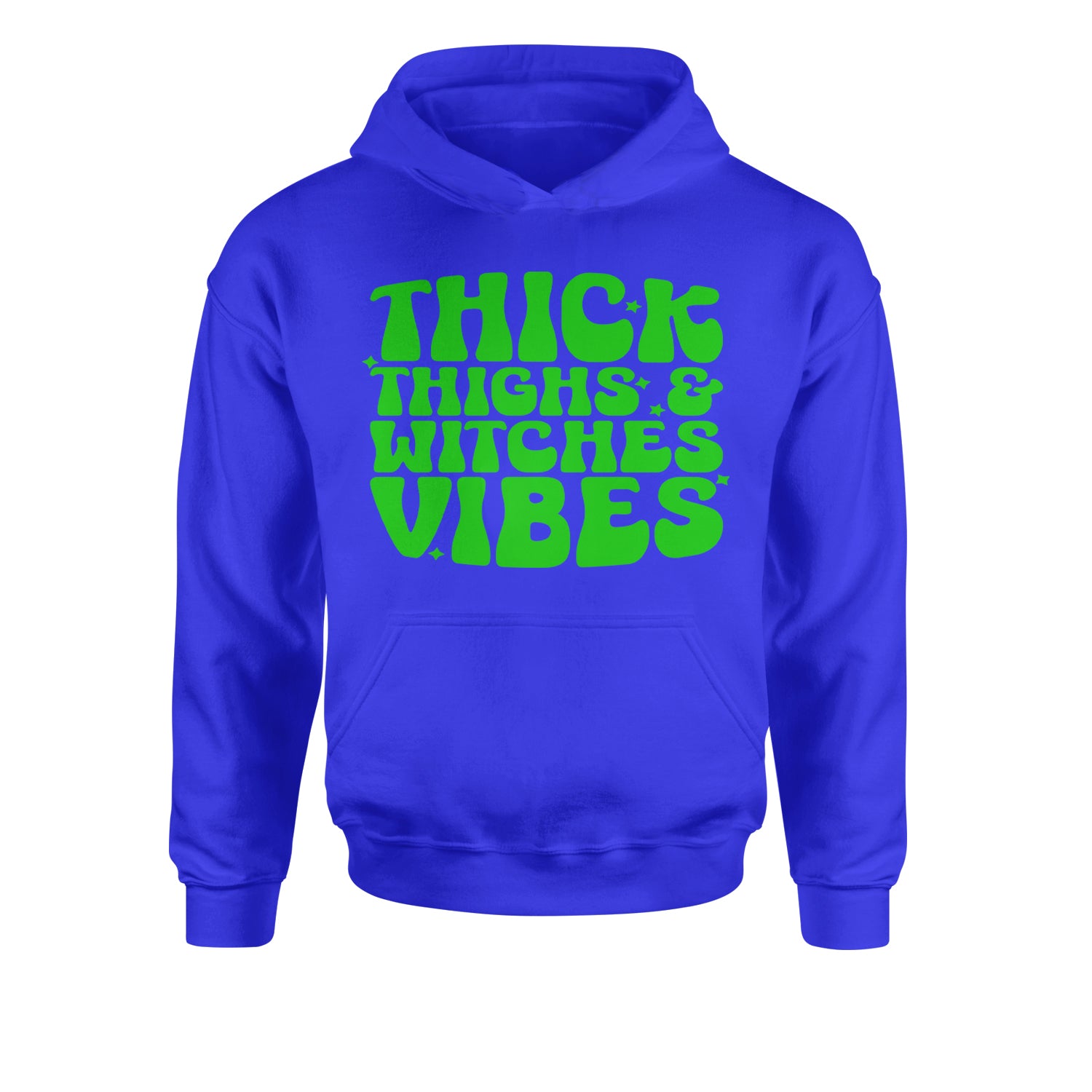 Thick Thighs And Witches Vibes Youth-Sized Hoodie Royal Blue