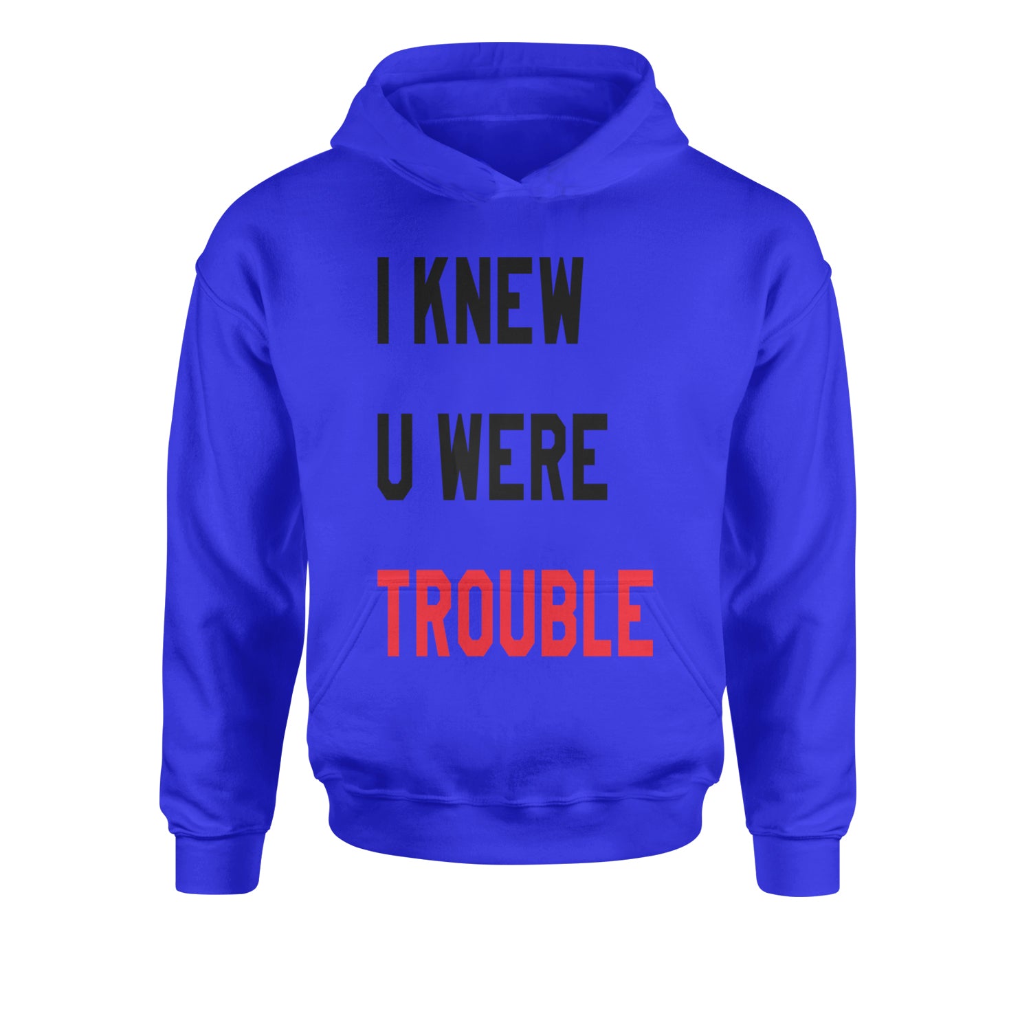 I Knew You Were Trouble New TTPD Era Youth-Sized Hoodie Royal Blue