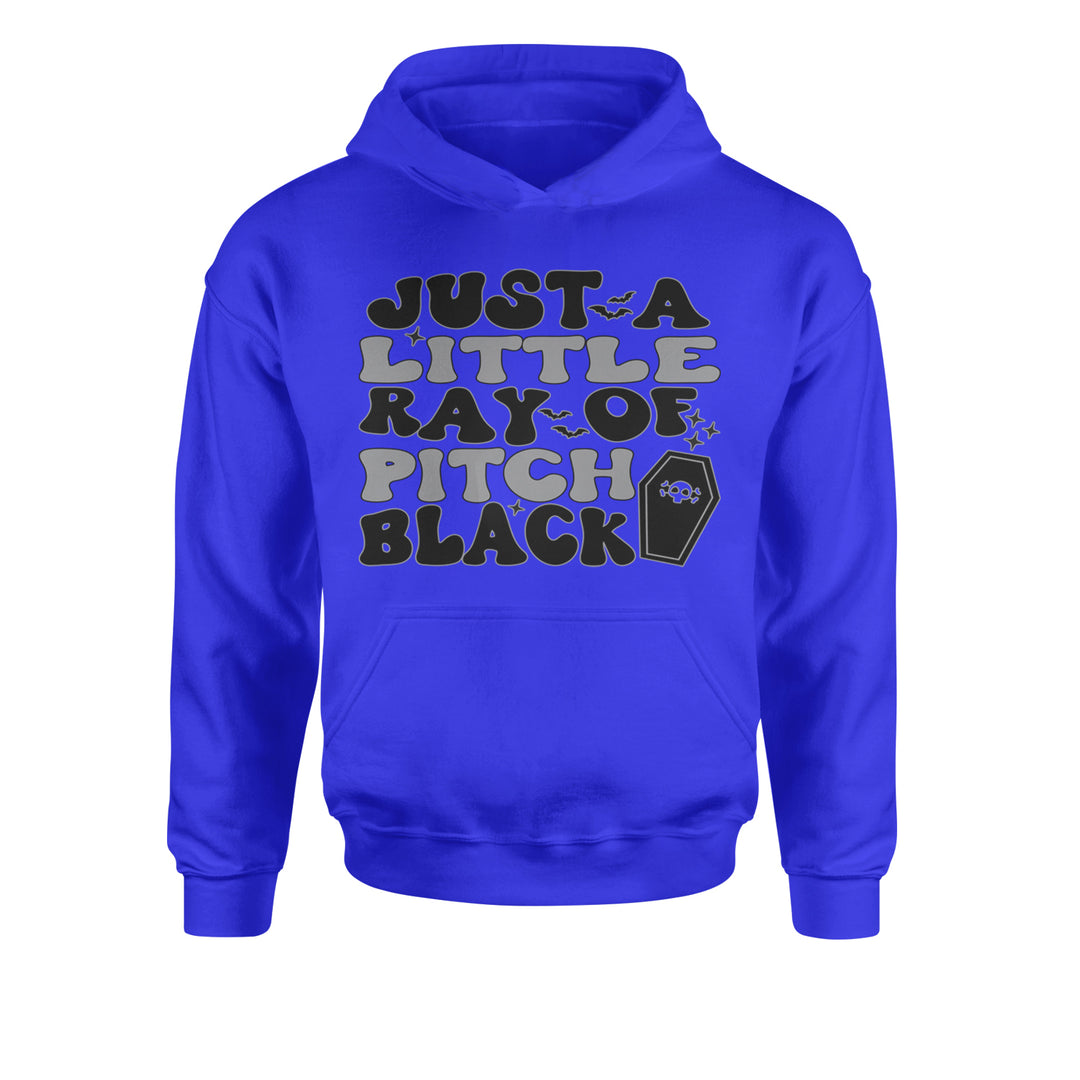 Just A Little Ray of Pitch Black graphic on Kids' Heavyweight Fleece Pullover Hoodie alternate view 5
