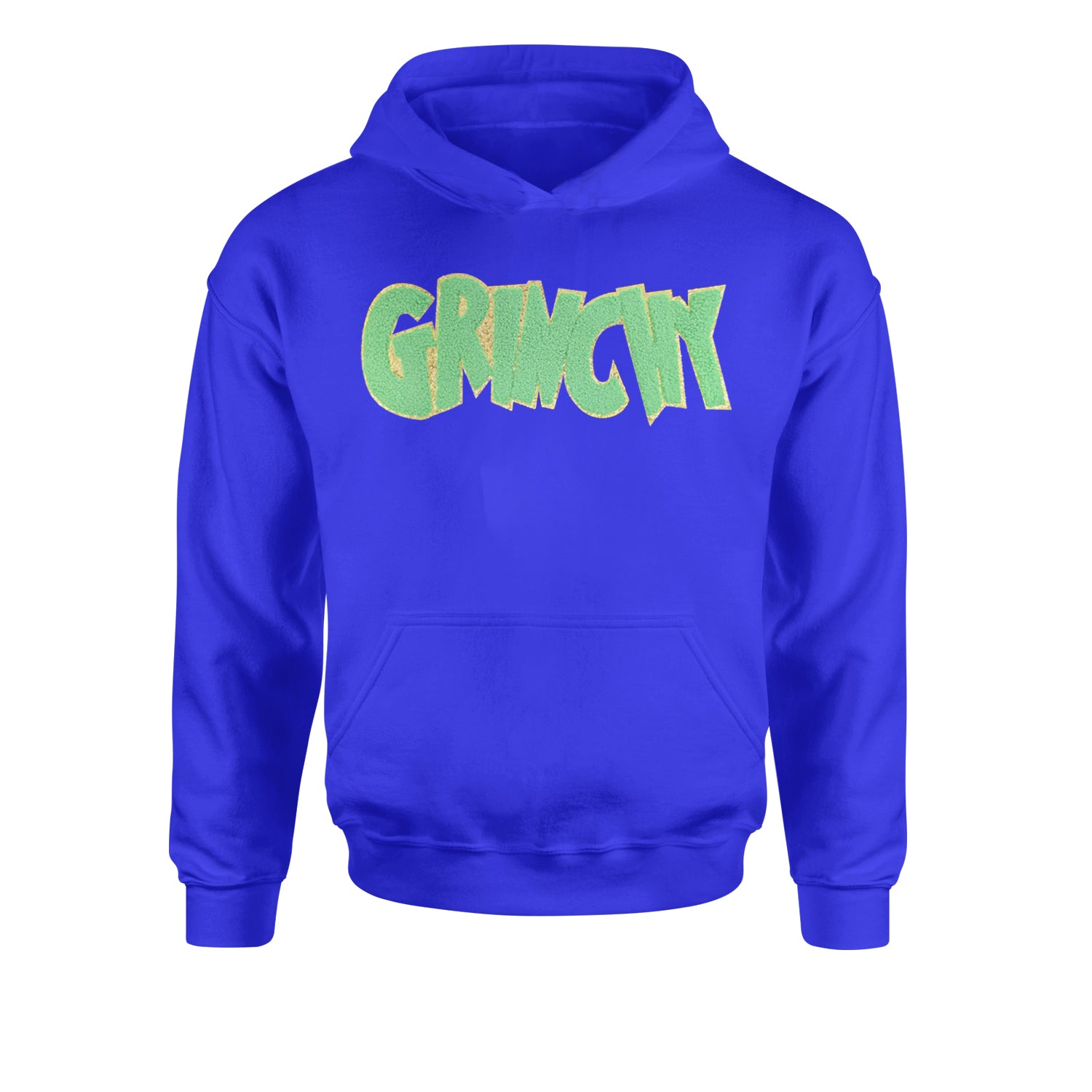 Green Gr-nchy Chenille PatchYouth-Sized Hoodie Royal Blue