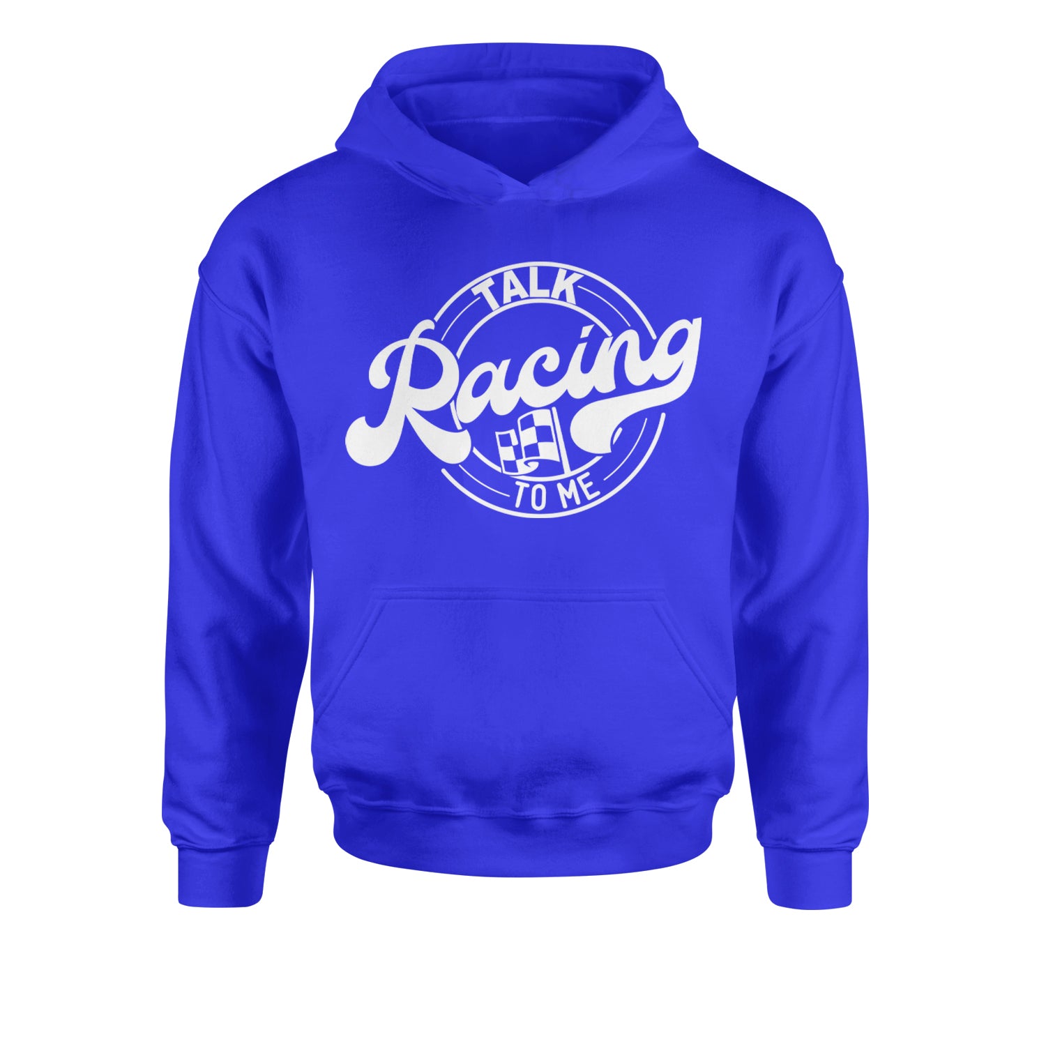 Talk Racing To Me Youth-Sized Hoodie Royal Blue