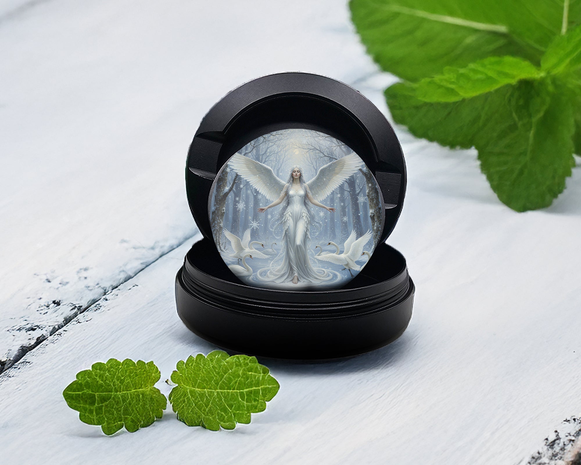 Zyn Storage Case Winter Swan Queen Angel Black