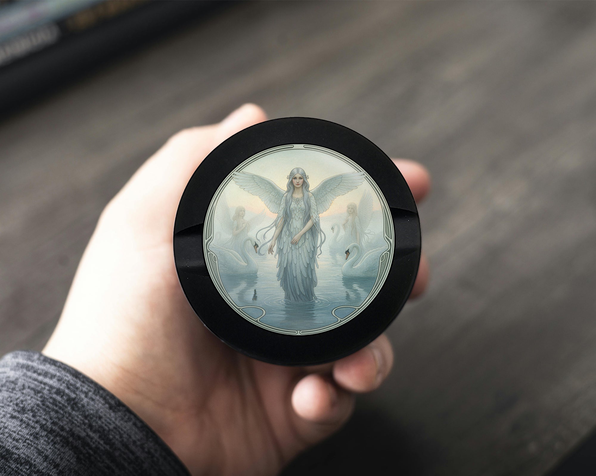 Zyn Storage Case Art Nouveau Swan Angelic Vision Black