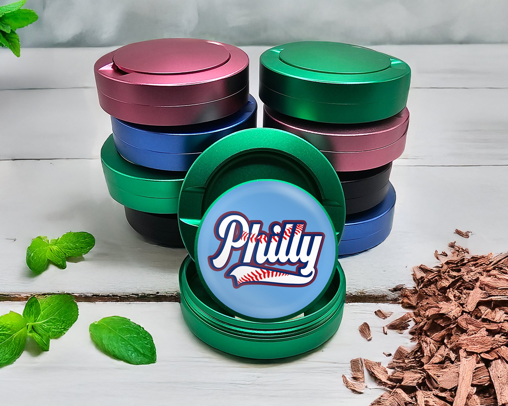 Green Philly Baseball Stitching Zyn Storage Case