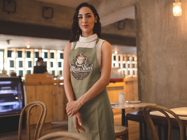 Hats, tote bags, and aprons available for custom printing