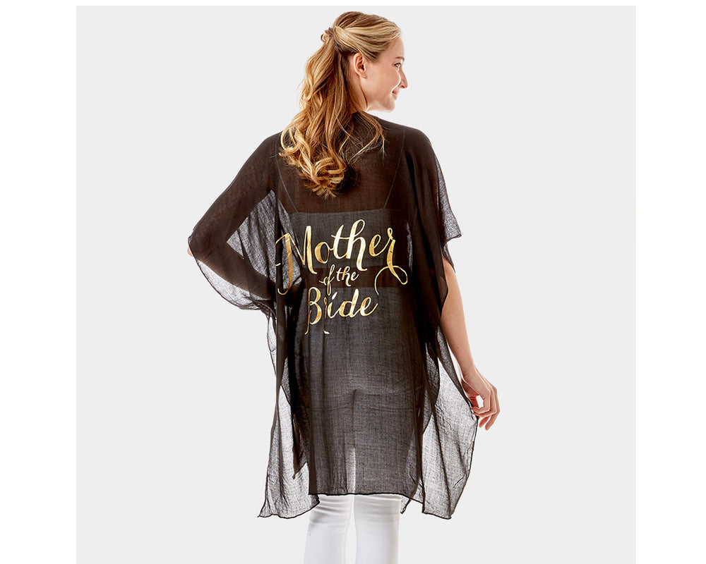 Mother Of The Bride Sheer Cover-Up Kimono Poncho | Easy On & Off Open Front | Perfect for Make-up and Hair Styling | Weddings Mom bathing suit, beach, bikini, bridal, bridal party, bride, coverup, hair, kimono, makeup, pool, poolside, suntanning, tanning,