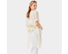 Mother Of The Bride Sheer Cover-Up Kimono Poncho | Easy On & Off Open Front | Perfect for Make-up and Hair Styling | Weddings Mom bathing suit, beach, bikini, bridal, bridal party, bride, coverup, hair, kimono, makeup, pool, poolside, suntanning, tanning,