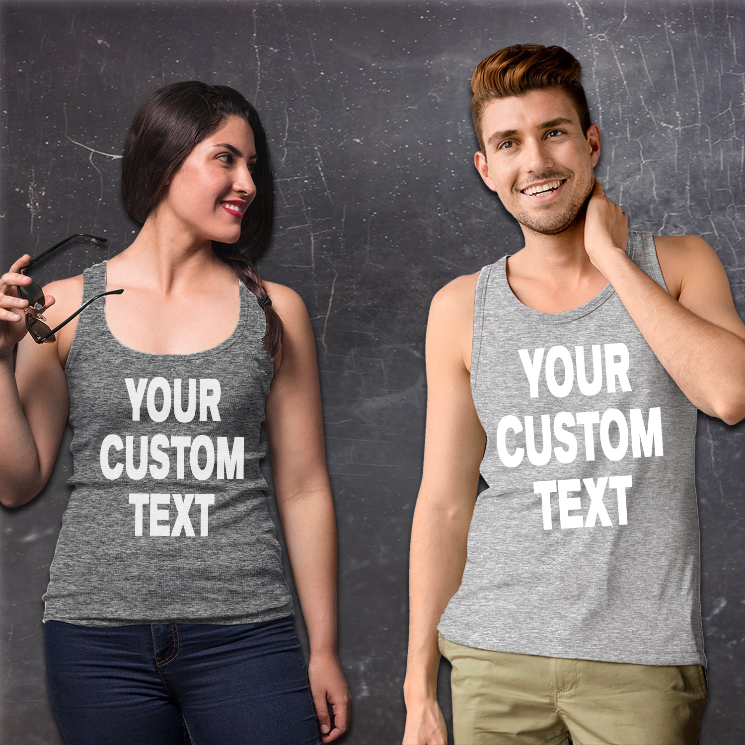 Custom Tank Tops | Women's Racerback Tanks & Men's Tank Tops create your own, custom, CustomClothing, customized, personalized by Expression Tees