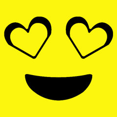 Emoticon Heart Eyes Smile Face Mens T-shirt cosplay, costume, dress, emoji, emote, face, halloween, Smile, up, yellow by Expression Tees