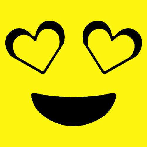 Emoticon Heart Eyes Smile Face Mens T-shirt cosplay, costume, dress, emoji, emote, face, halloween, Smile, up, yellow by Expression Tees
