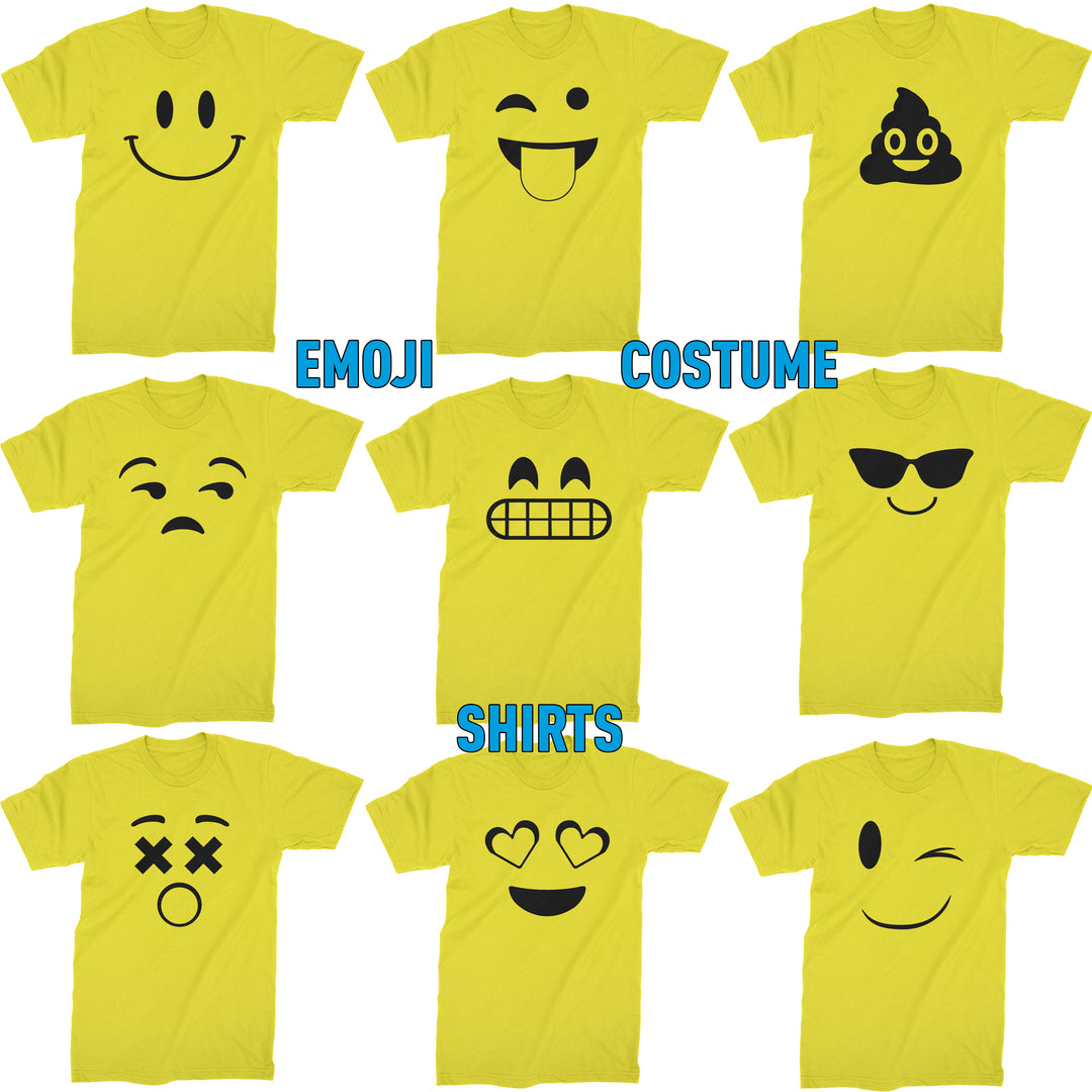Womens Emoji Smile Face Emoticon T-shirt Collection Halloween Costume 