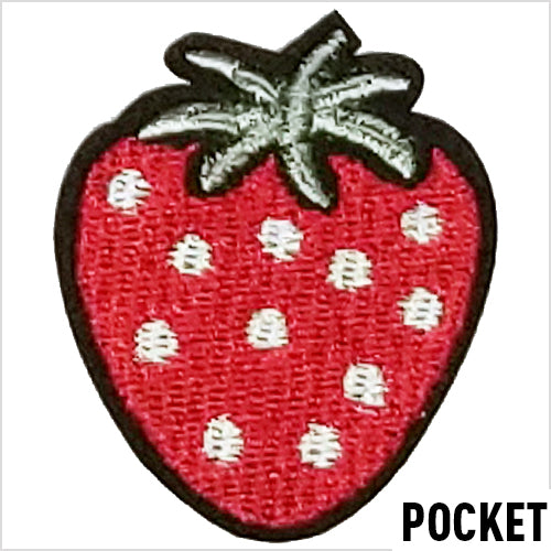 Embroidered Strawberry Patch (Pocket Print) Mens T-shirt fruit, strawberries by Expression Tees